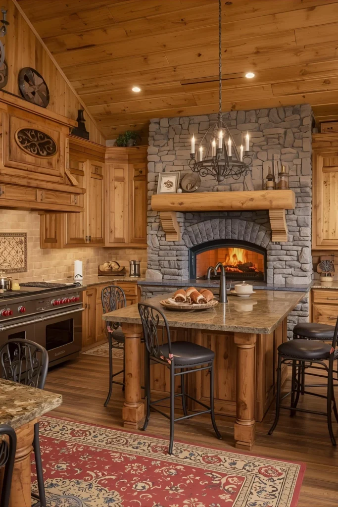 Log Cabin Kitchens With Rustic Charm